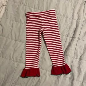 Red and White Stripped Leggings